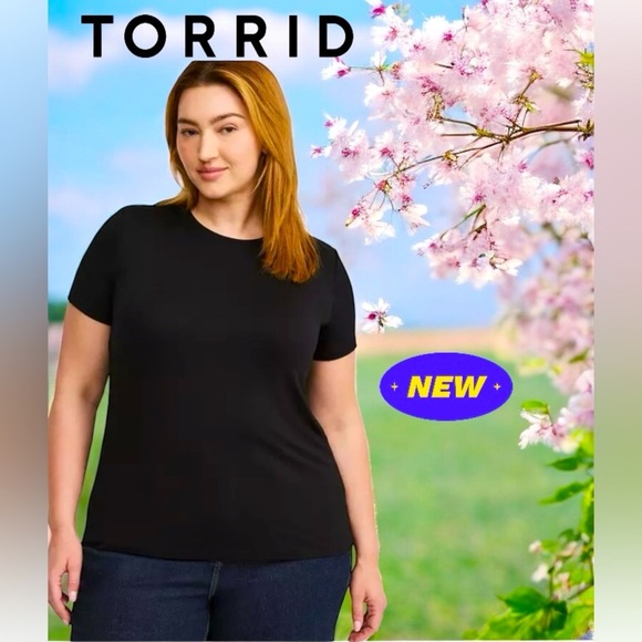 NWOT, Torrid, Perfect Super Soft Crew Tee, 4X, Black - Picture 1 of 8